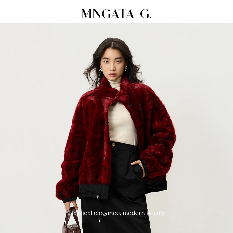 MNGATA G.宫小妍 斯嘉丽 SAGA进口水貂双面双穿秋冬外套5102454
