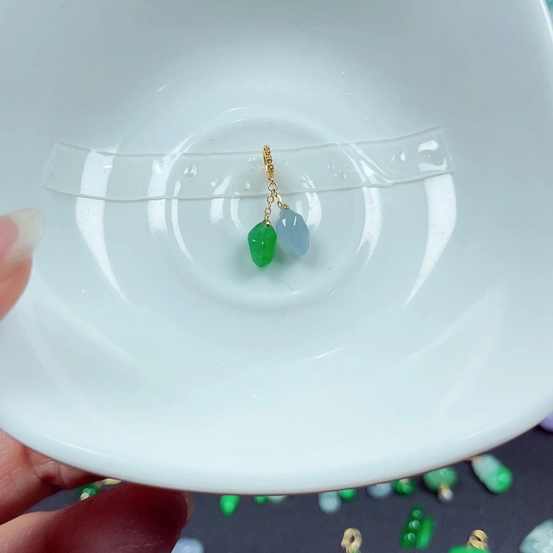 翡翠18K金镶嵌手链天然缅甸翡翠A货卡