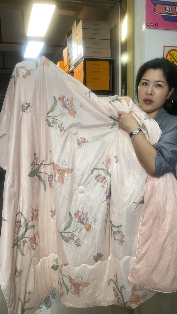 针织凉感丝印花夏被空调被-花季 zj