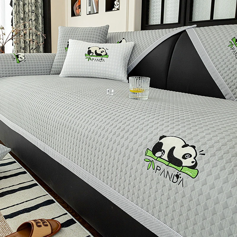 冰丝沙发垫夏季夏天款防滑凉席垫凉豆豆坐垫子轻奢风皮沙发套罩巾