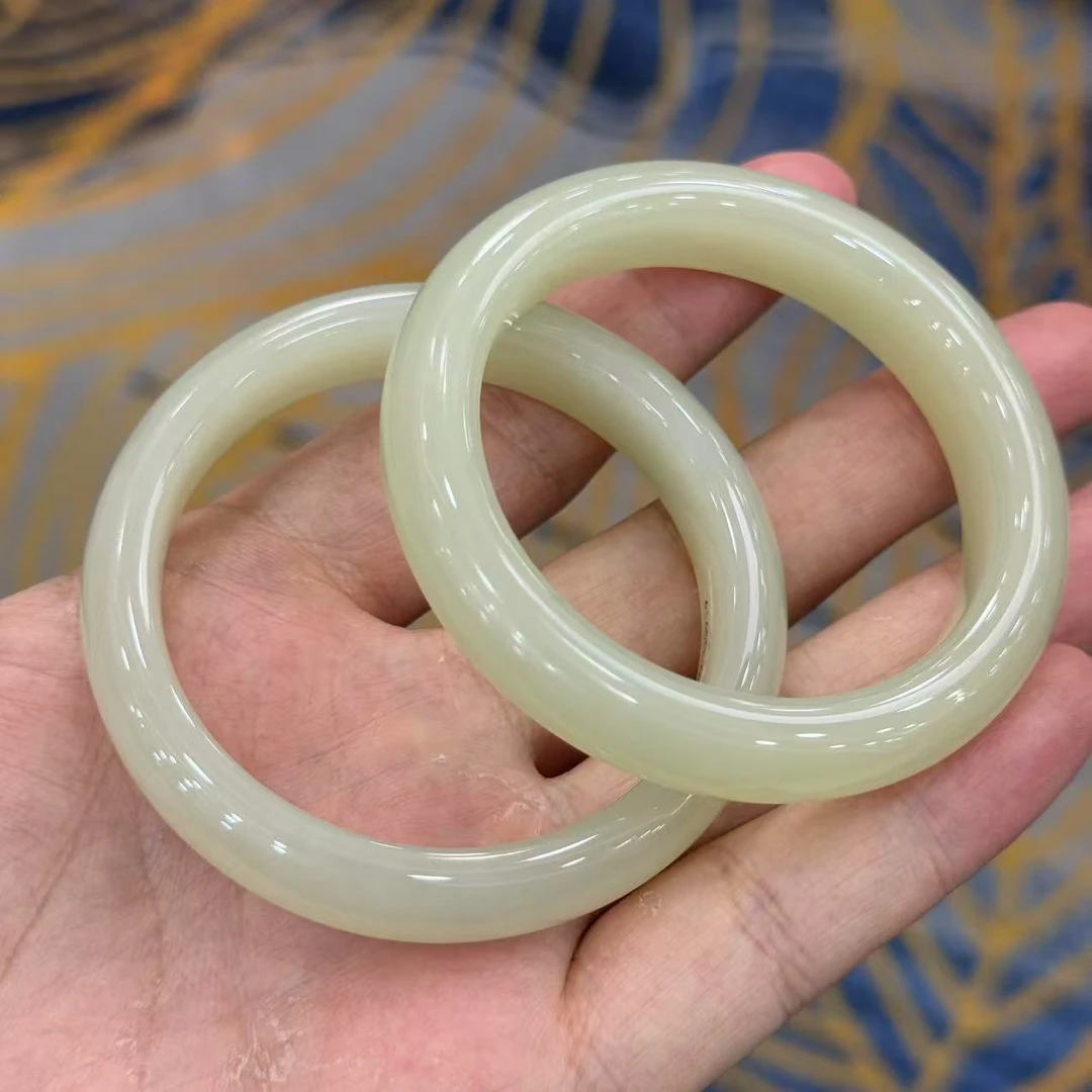 【北野珠宝】天然和田玉手镯-B67H-6多样性发一12x9mm