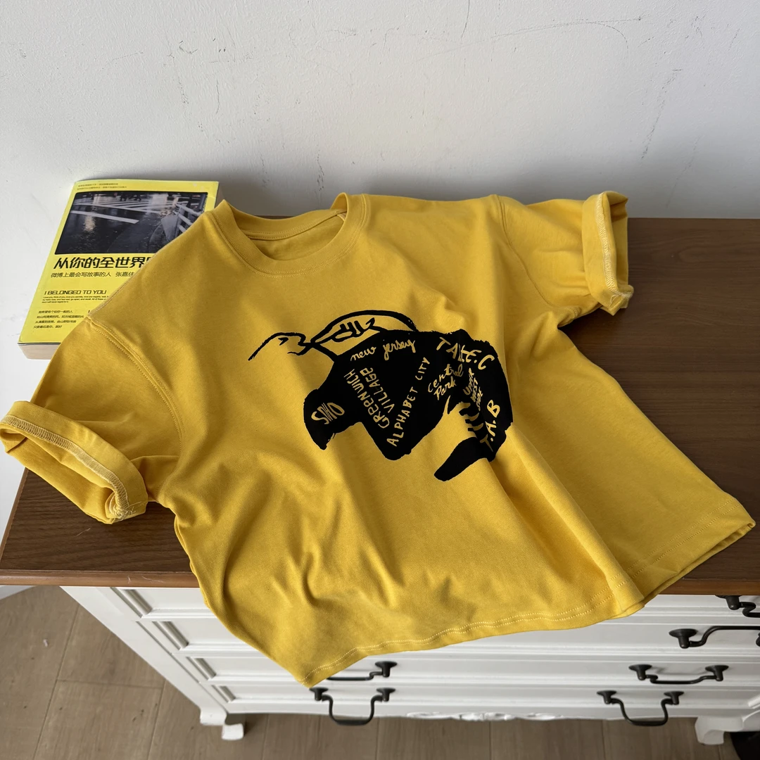 TB-8805 2025儿童童装夏季韩版宽松卡通印花短袖圆领T恤