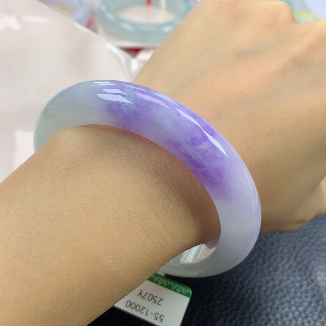 翡翠手镯未镶嵌缅甸天然翡翠A货55.5正