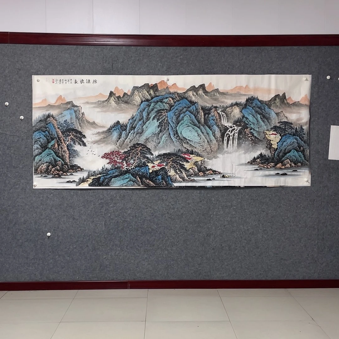 腾***江国画小八尺画芯 捡漏