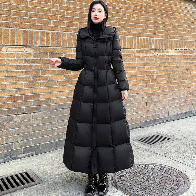 超长款羽绒服女高端气质2024新款冬季大牌轻奢收腰修身白鹅绒大衣