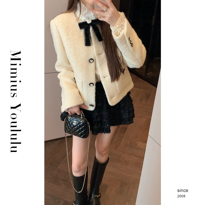 【mimius】&游鹿鹿 高奢法式小香风粗花呢外套 F09332