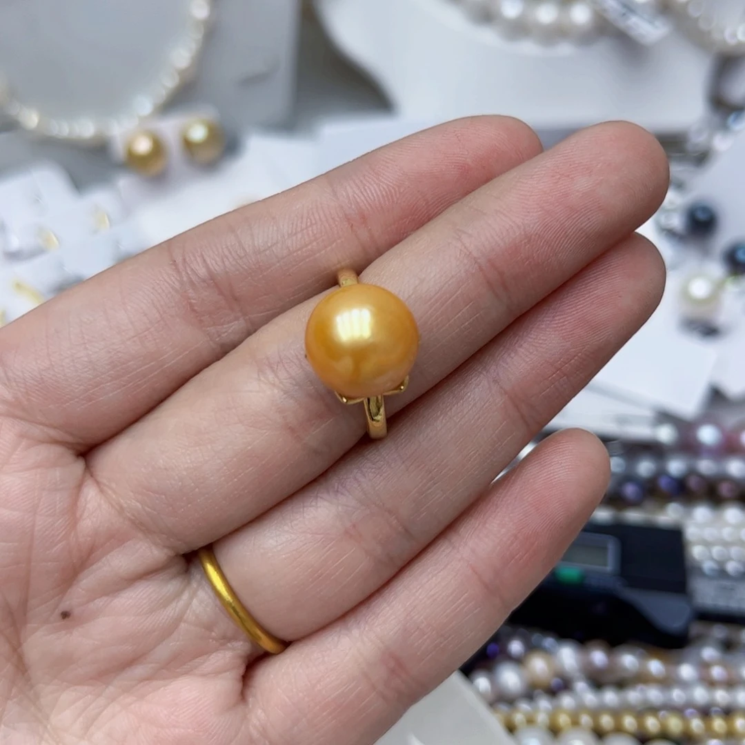 淡水珍珠戒指银S925镶嵌