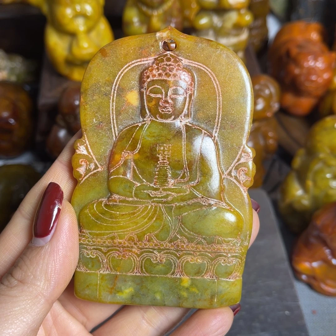 蛇纹石玉合金颈饰