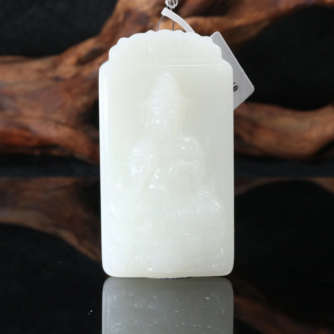 46和田玉羊脂白吊坠/000657上海嘉禾拍卖