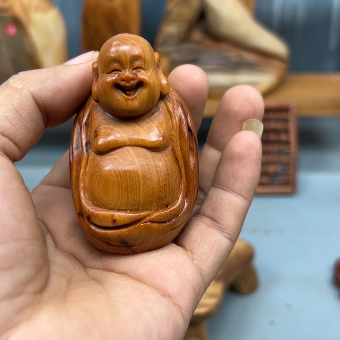 烟***火木崖柏木摆件手把件