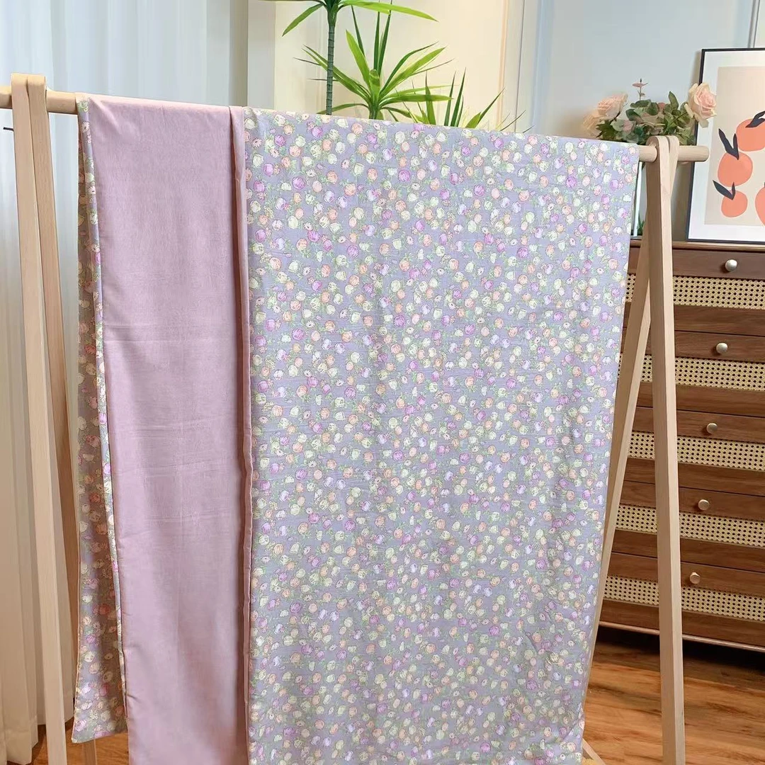 【琼花】精梳斜纹木棉磨绒磨毛双人被套被罩加厚学生家用四季床品