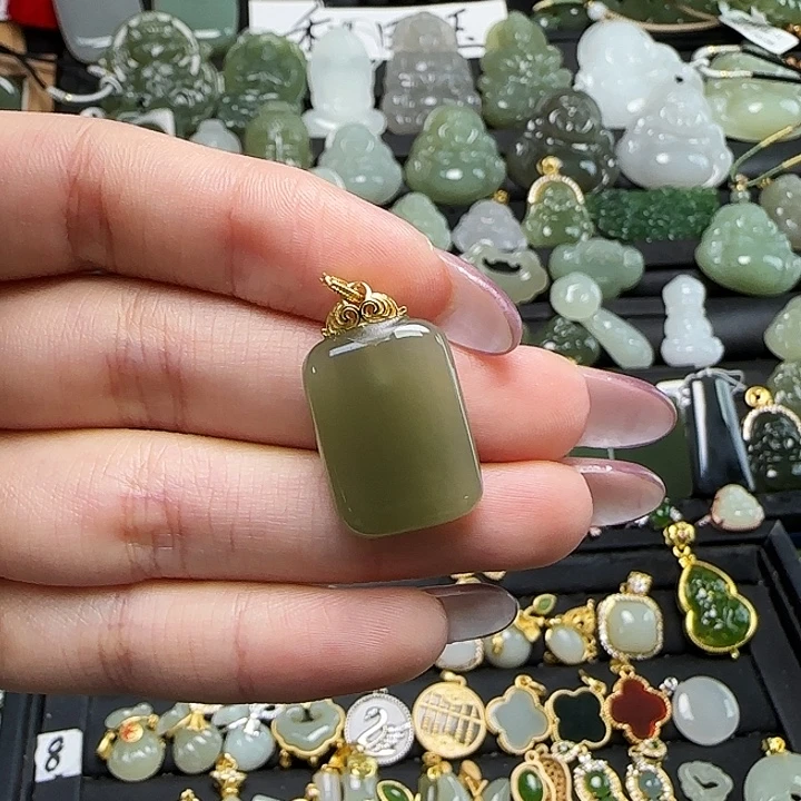 和田玉银S925镶嵌颈饰