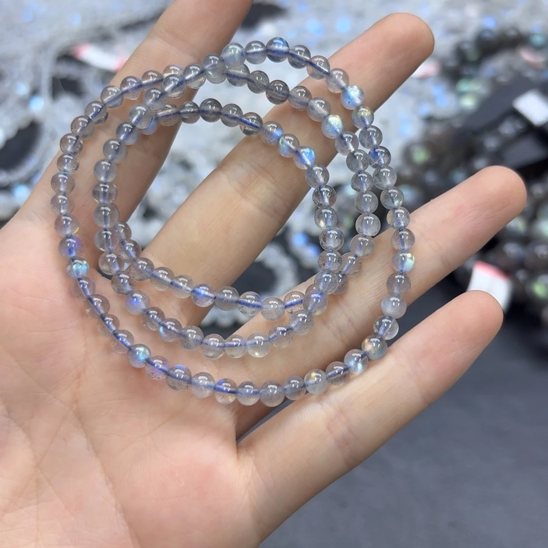 手链未镶嵌拉长石灰月光多圈卡4.5mm