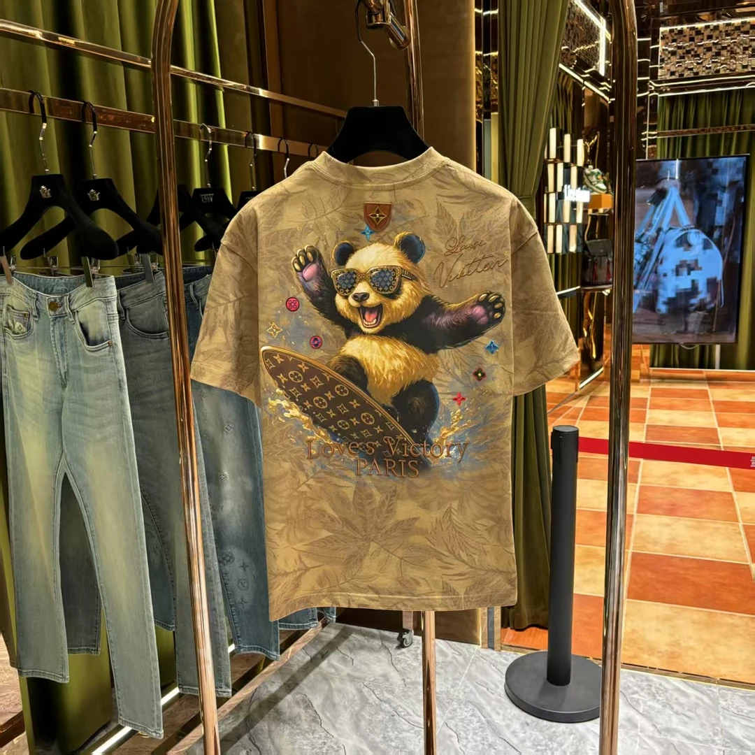 YL-【HZ-100%纯棉短袖】欧式老钱风重工极简至尊刺绣工艺短袖25328