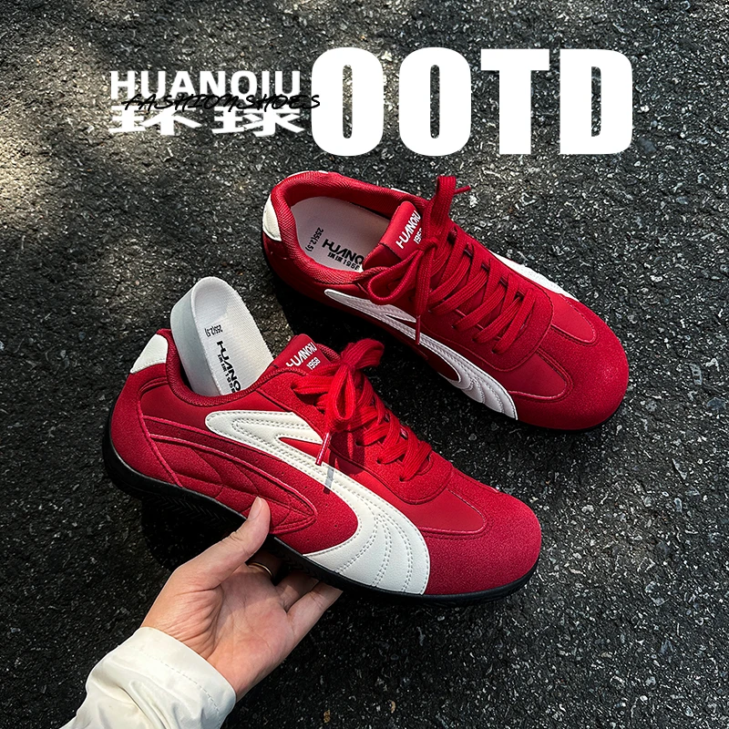 环球男鞋复古美式内增高板鞋男款2025秋季新款百搭时尚休闲德训鞋