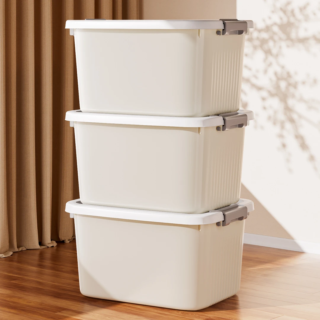 乙木品川大容量收纳盒带提手整理箱宿舍储物箱衣服车载杂物箱xw