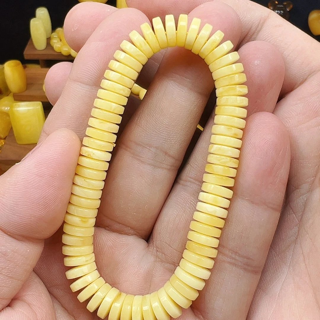 蜜蜡未镶嵌珠宝奇石药片单圈9.1mm，11.7克，特价福利