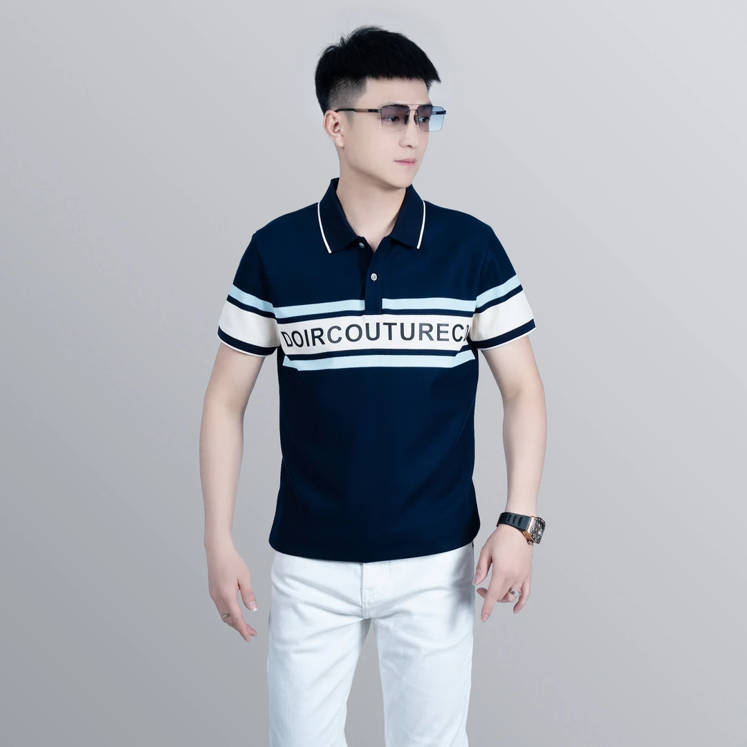 【I.TEX】夏季时尚撞色字母印花翻领POLO衫潮流休闲百搭透气短袖