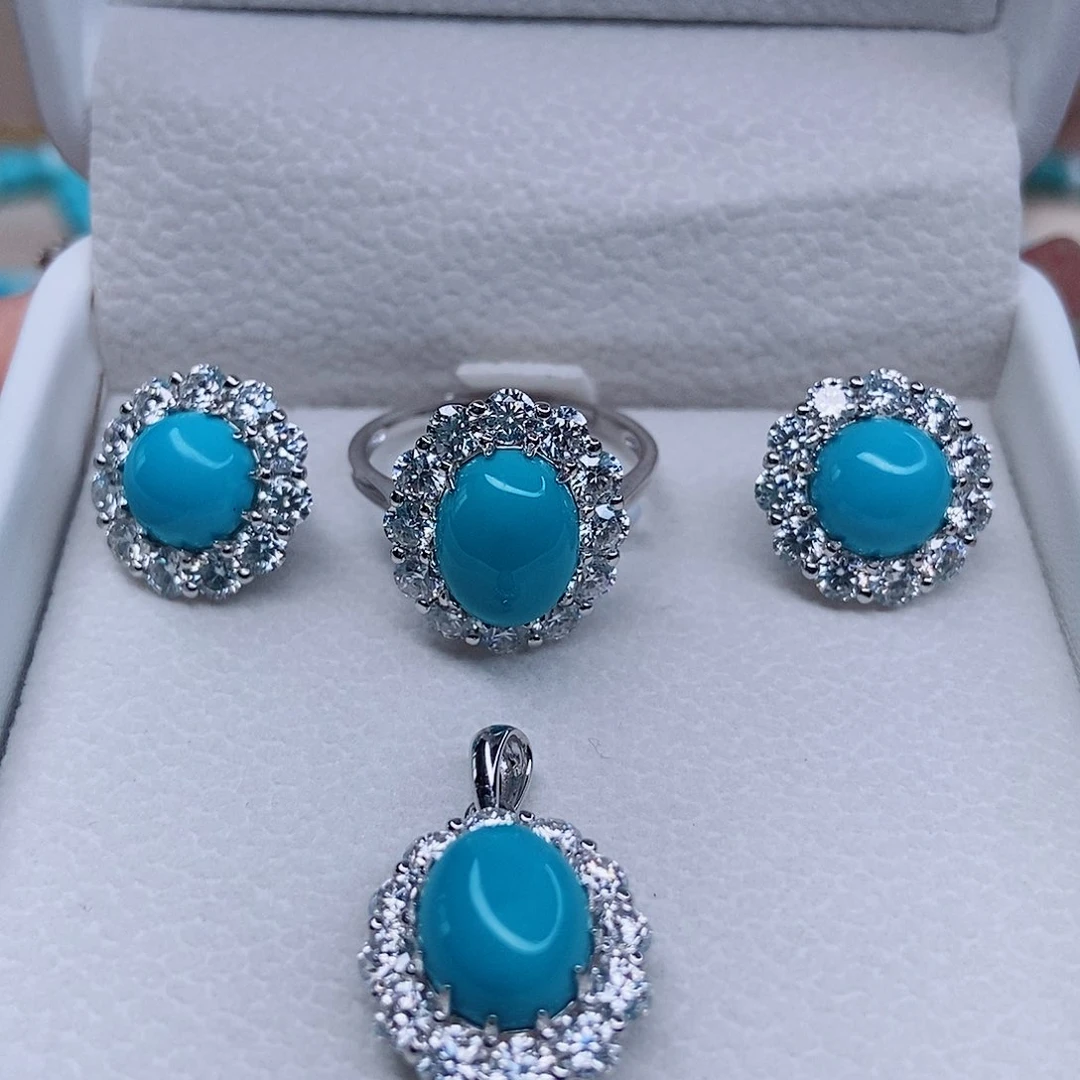 绿松石配饰银S925镶嵌