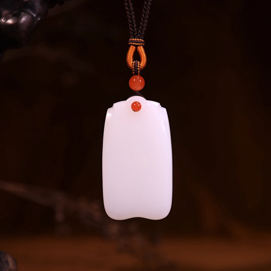 【新疆马爷珠宝】羊脂白玉无事牌