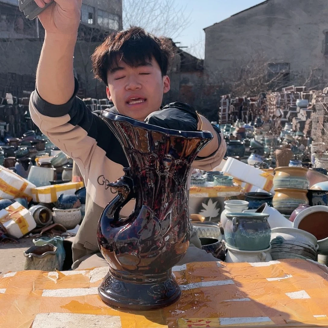 宜兴紫砂粗陶花盆