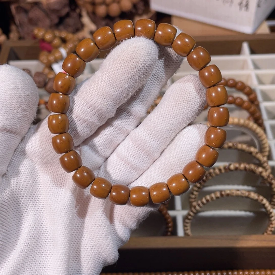 招***～手串紫金鼠黄皮直切无棕线实心