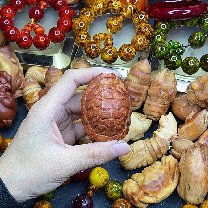 松木琥珀木文玩手串