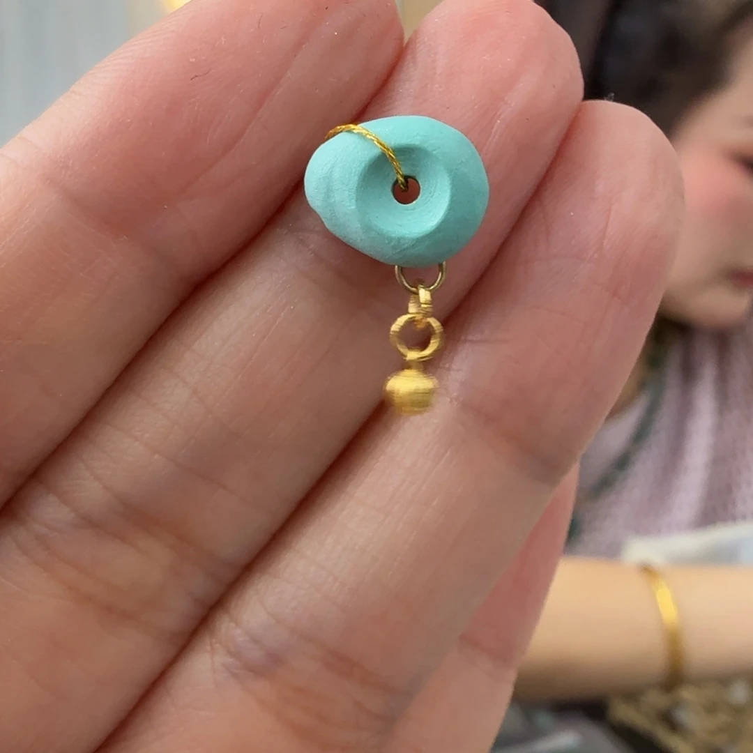 绿松石18K金镶嵌珠宝奇石