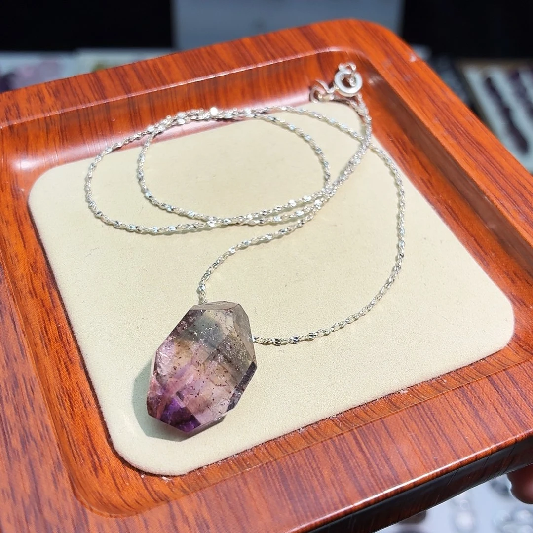 未镶嵌吊坠(不含链)水晶福利 紫超七  随形 打孔定制不退换