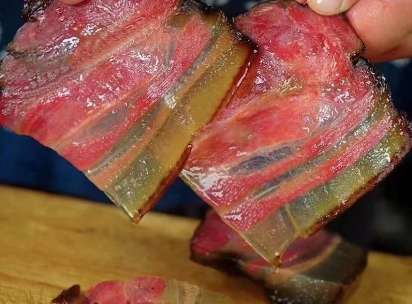 《水晶五花腊肉》农家腊肉湖南古法烟熏五花腊肉