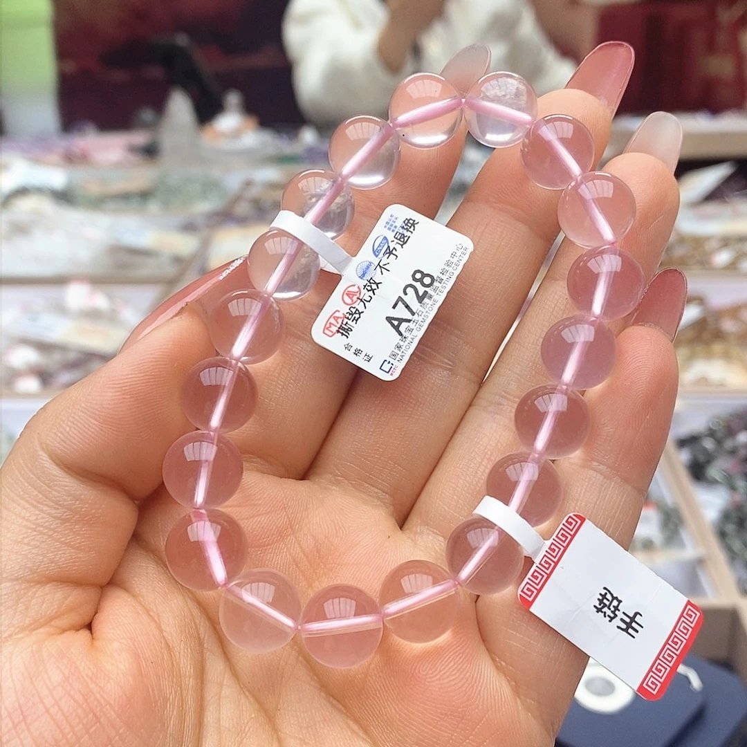 水晶手链未镶嵌盼*啊A728粉水