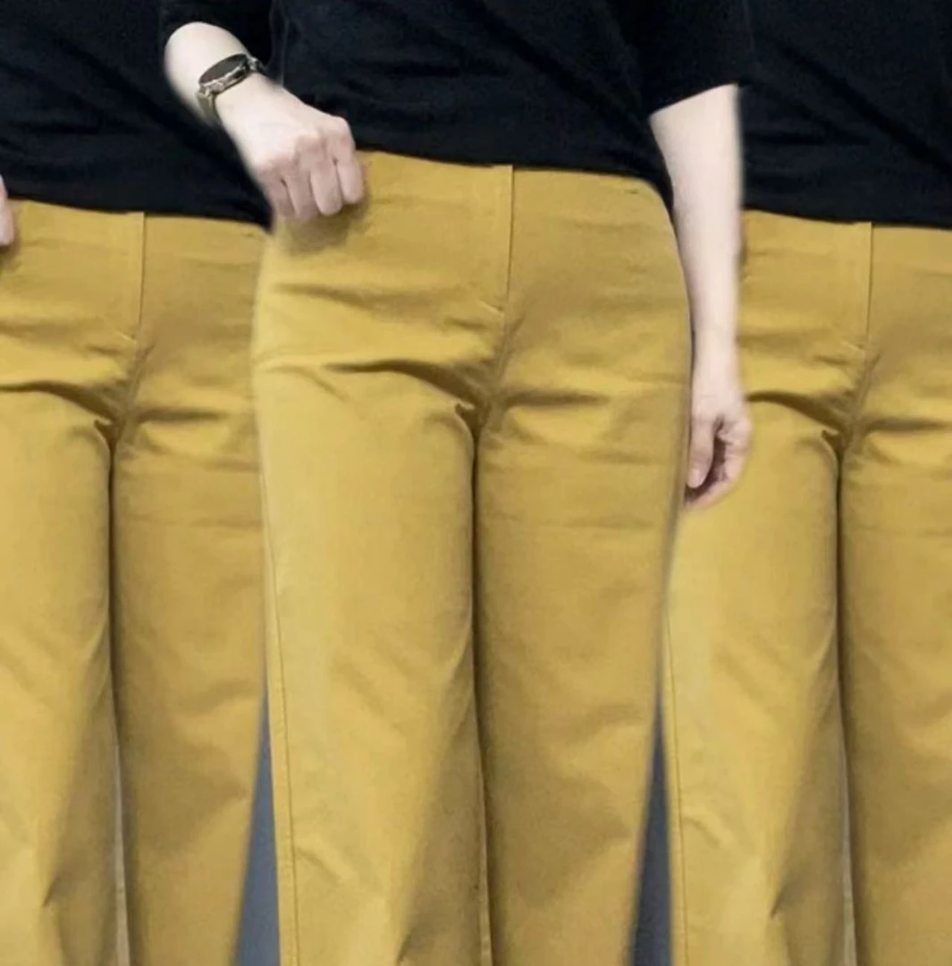 2025休闲裤加厚萝卜春季新款高腰显瘦水洗宽松九分百搭直筒休闲裤