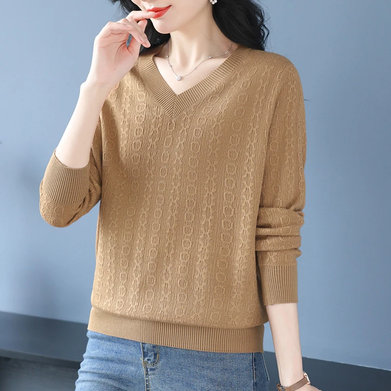 羊毛针织打底衫薄款大码长袖上衣春秋2025年新款女装妈妈洋气小衫