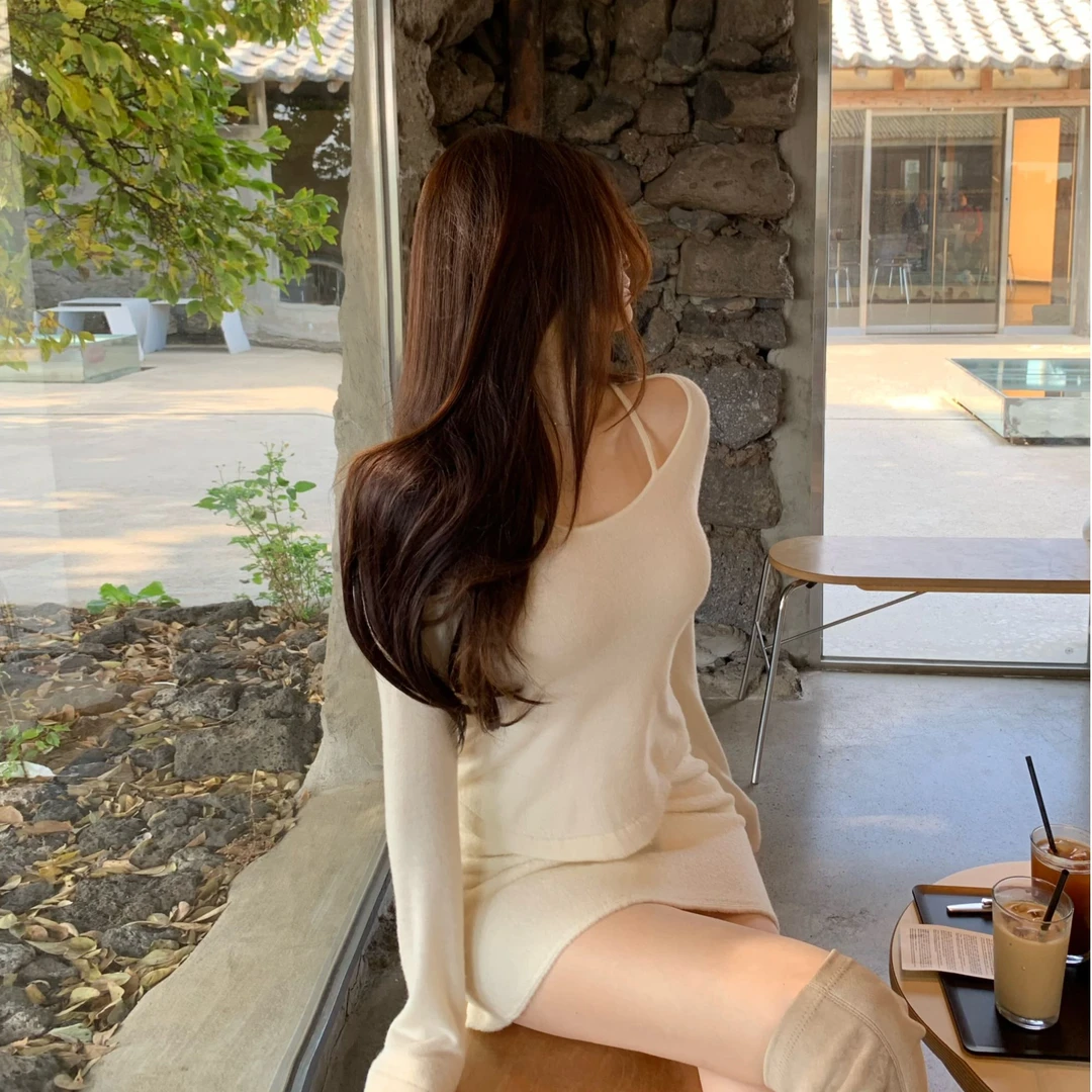 ke7en 100羊毛挂脖纯欲修身打底