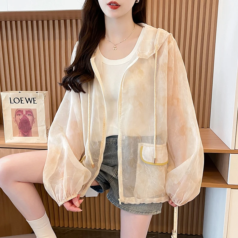 女大童夏季薄款透气防晒衣12少女13初高中生15青少年宽松开衫外套