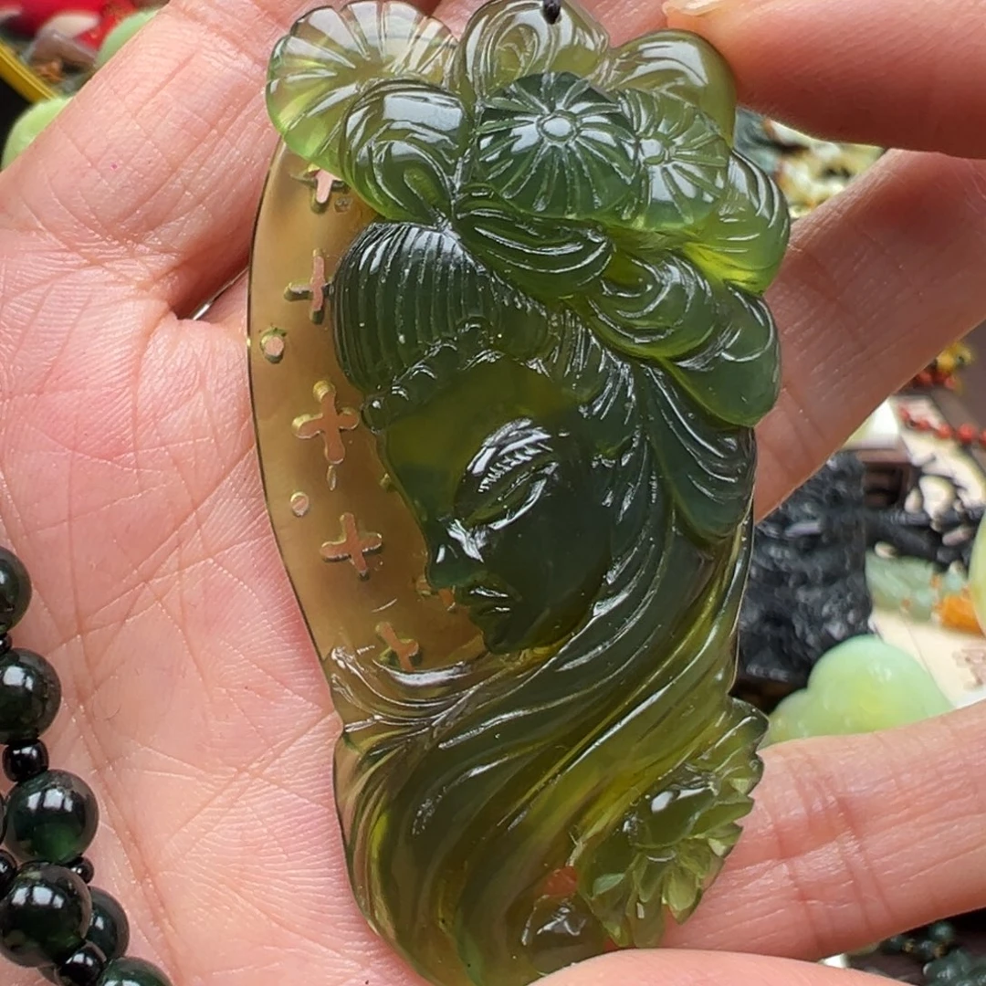 岫玉未镶嵌挂件挂件