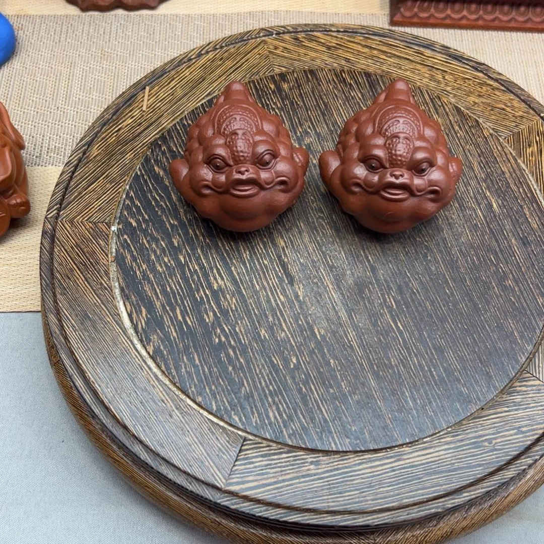 茶宠紫砂朱泥龙蟾