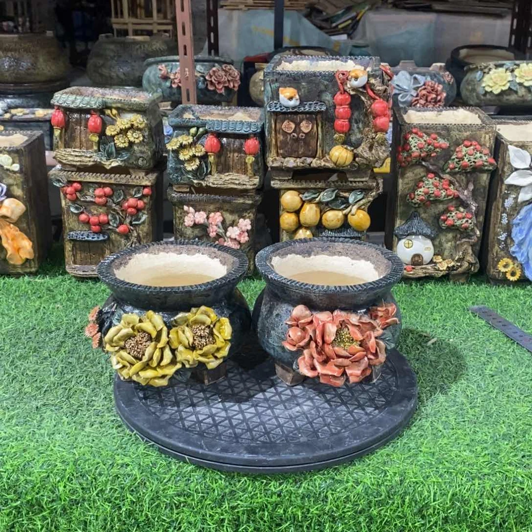 红陶青藤花器多肉花盆