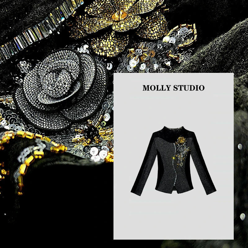 【都市女神】Molly 时尚气质显瘦轻奢重工洋气高级感 上衣 M2530087