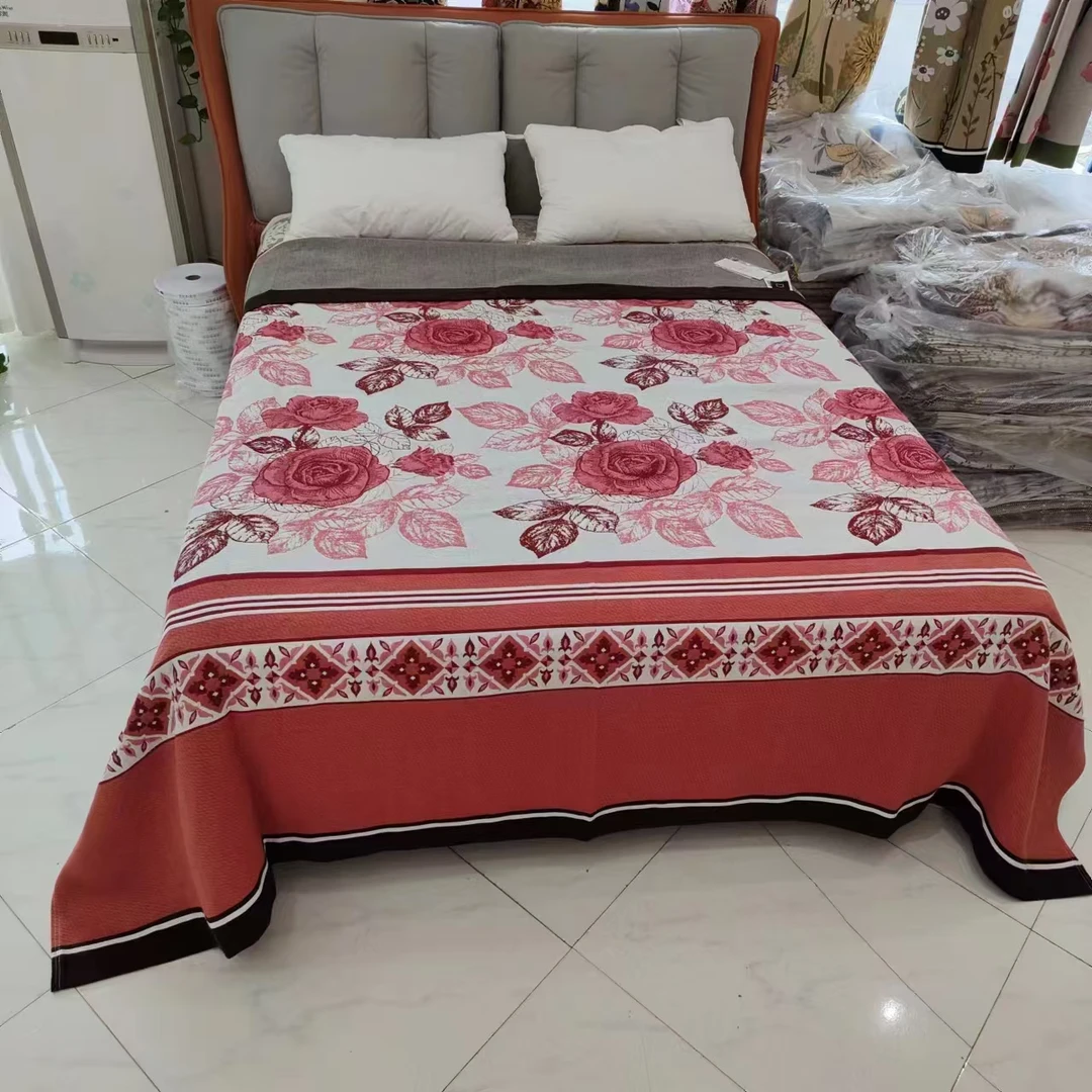 【玫瑰深情】230*250cm新款A类柔软亲肤透气舒适可机洗四季可用床盖