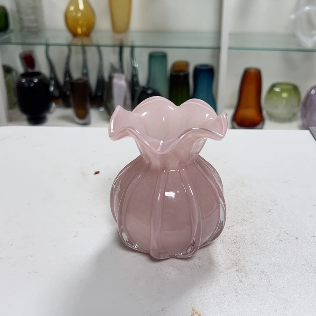 幻彩琉璃花器纯手工制作高度 11 微瑕