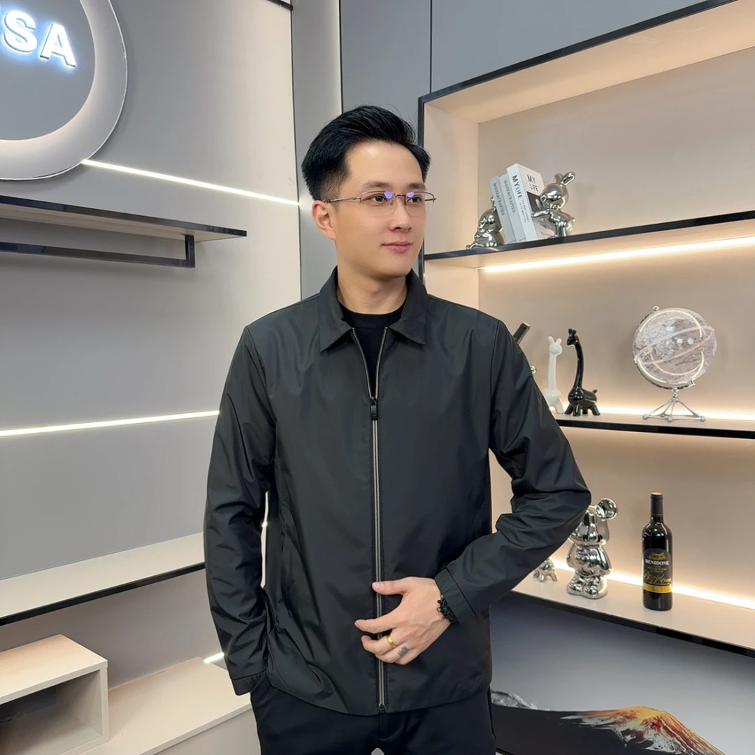 25303翻领修身男士百搭夹克高品质时尚外套秋冬商务休闲