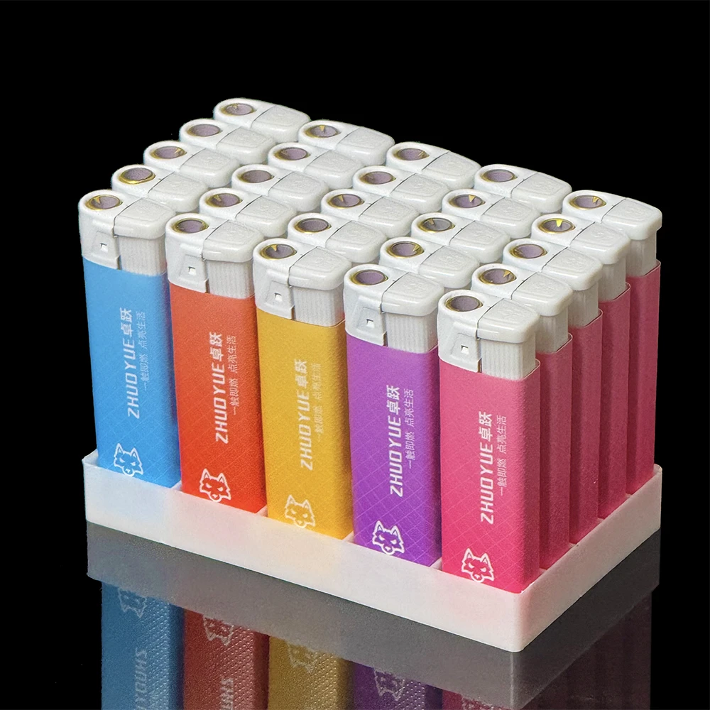 时尚直冲蓝焰打火机批发时尚个性耐用个性凹凸手感一次性打火机