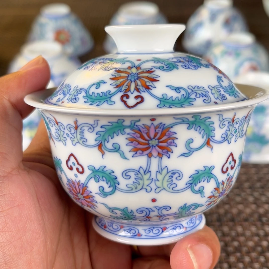 瓷片景德镇陶瓷盖碗