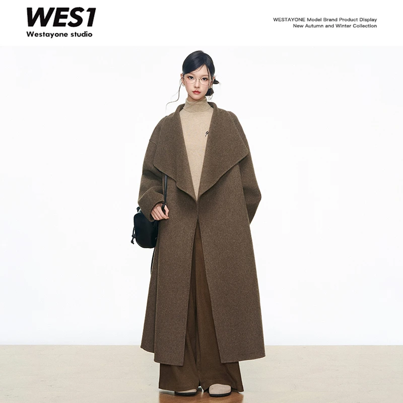 9.6新品 WESTAYONE双面毛呢大衣女秋季2025新款+高领打底针织衫