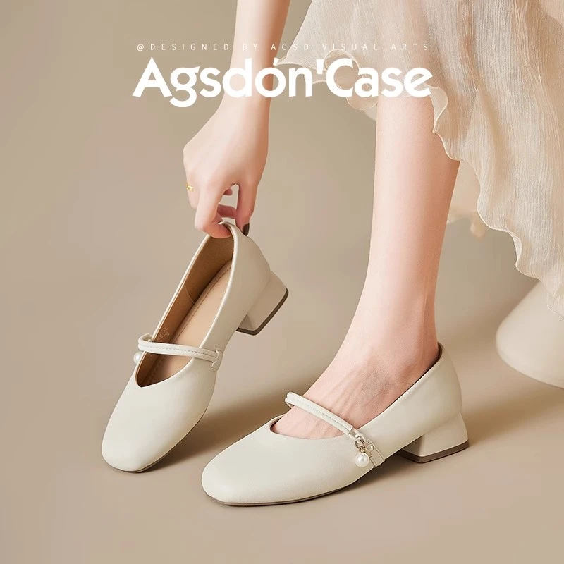 奥古狮登法式玛丽珍女鞋2026新款夏季配裙子单鞋百搭软底小皮凉鞋