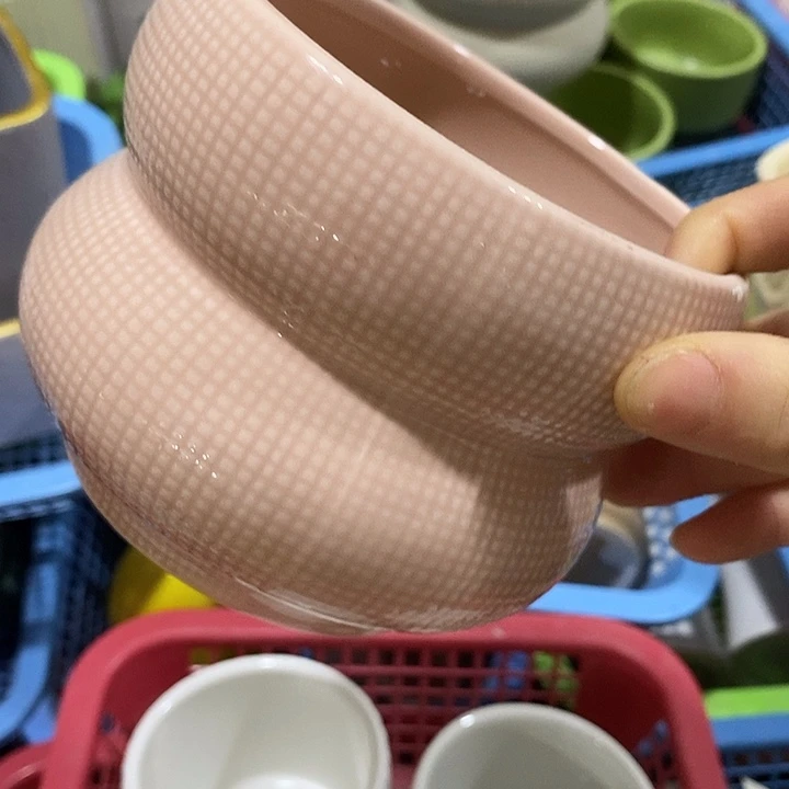 陶摆件陶盆有孔 瑕疵针孔漏釉介意勿拍外口 11外高10