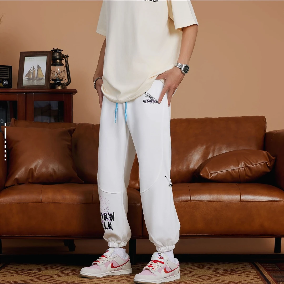 滑板印花 夏季穿搭百搭潮流束脚裤