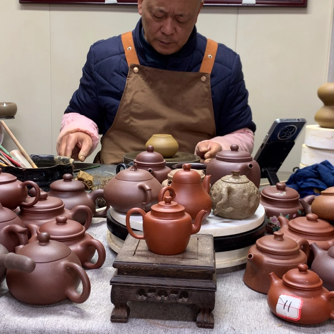朱泥茶壶宫灯75 C半手工制作