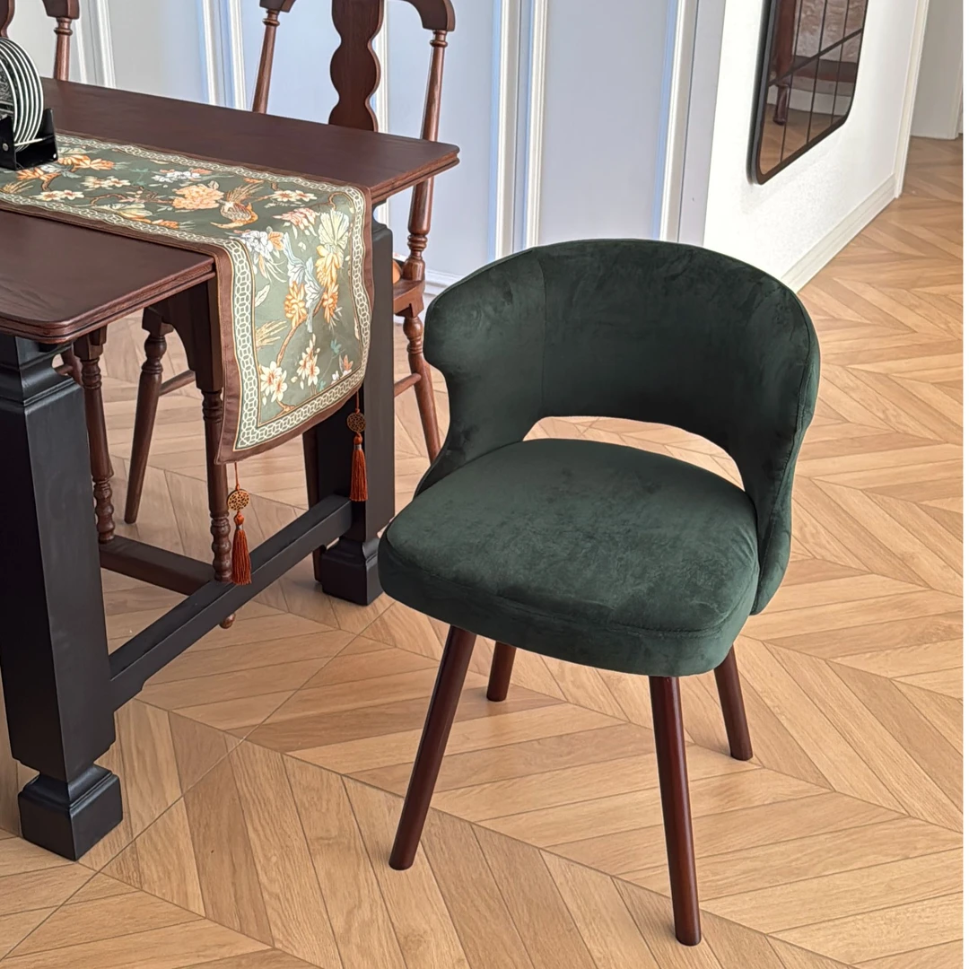 新中式旋转椅实木家用餐椅化妆椅麻将办公椅电脑椅